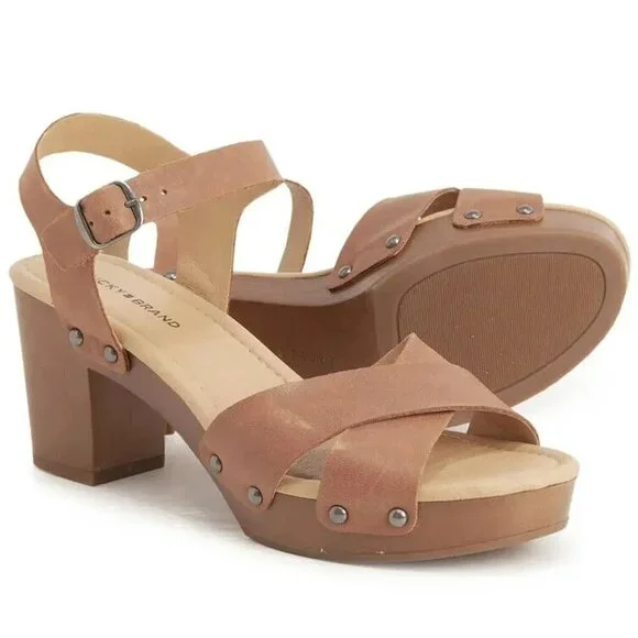 Lucky Brand Women's Haidlee Strappy Block Heel Sandals Latte Tan Color sz 9.5M - Picture 2 of 16